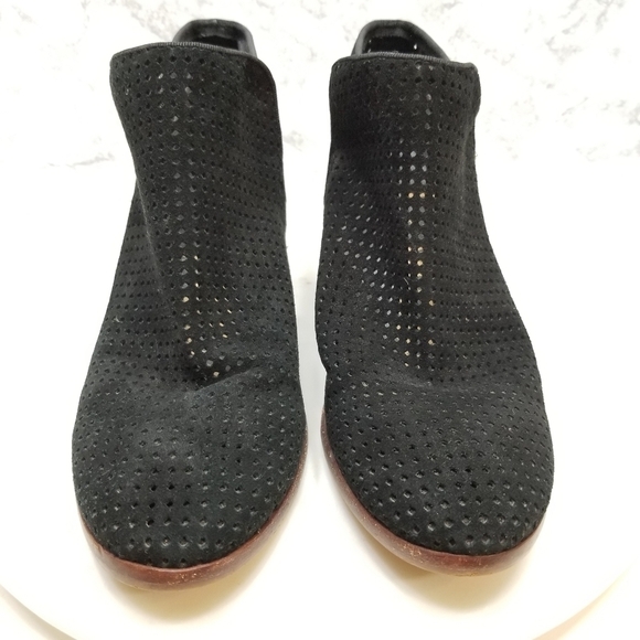 SAM Edelman 5.5 Black Perforated Leather Boots - Picture 2 of 7